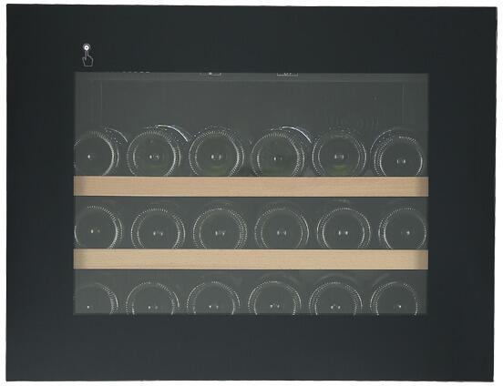 Wolkenstein EWTS64-28ED Einbau Weintemperierschrank, 59 cm breit, 28 Standardweinflaschen, 2 Holzböden, Thermostat, schwarz
