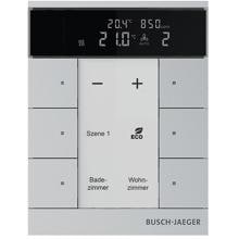 Busch-Jaeger SBC-F-6.0.11-83 Raumtemperaturregler mit VOC/Feuchte-Sensor, Bedienfunktion 6-fach Busch-Tenton®, Free@Home, Alusilber (2CKA006220A0884)