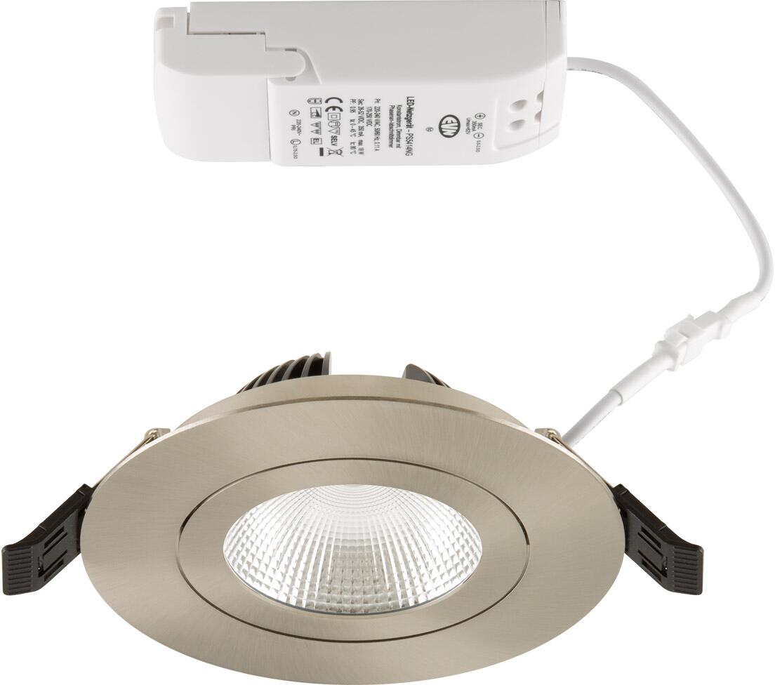 EVN PERFORMA LED Deckeneinbauleuchte, 14W, 3000K, 1723lm, rund, schwenkbar, Edelstahl (PS54141302)
