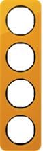 Berker 10142334 Rahmen, 4fach, R.1, Acryl orange transparent/schwarz glänzend