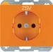 Berker 47357114 Steckdose SCHUKO mit erhöhtem Berührungsschutz, K.x, orange glänzend