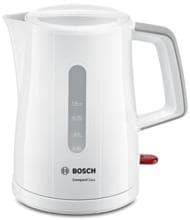 Bosch TWK3A051 Wasserkocher, 2400W, 1L, Schnelles Aufheizen, Deckelverriegelung, Cordless, weiß
