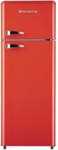 Wolkenstein GK212.4RT FR Stand Retro Kühl-Gefrierkombination, 54,5 cm breit, 211 L, LED-Beleuchtung, rot