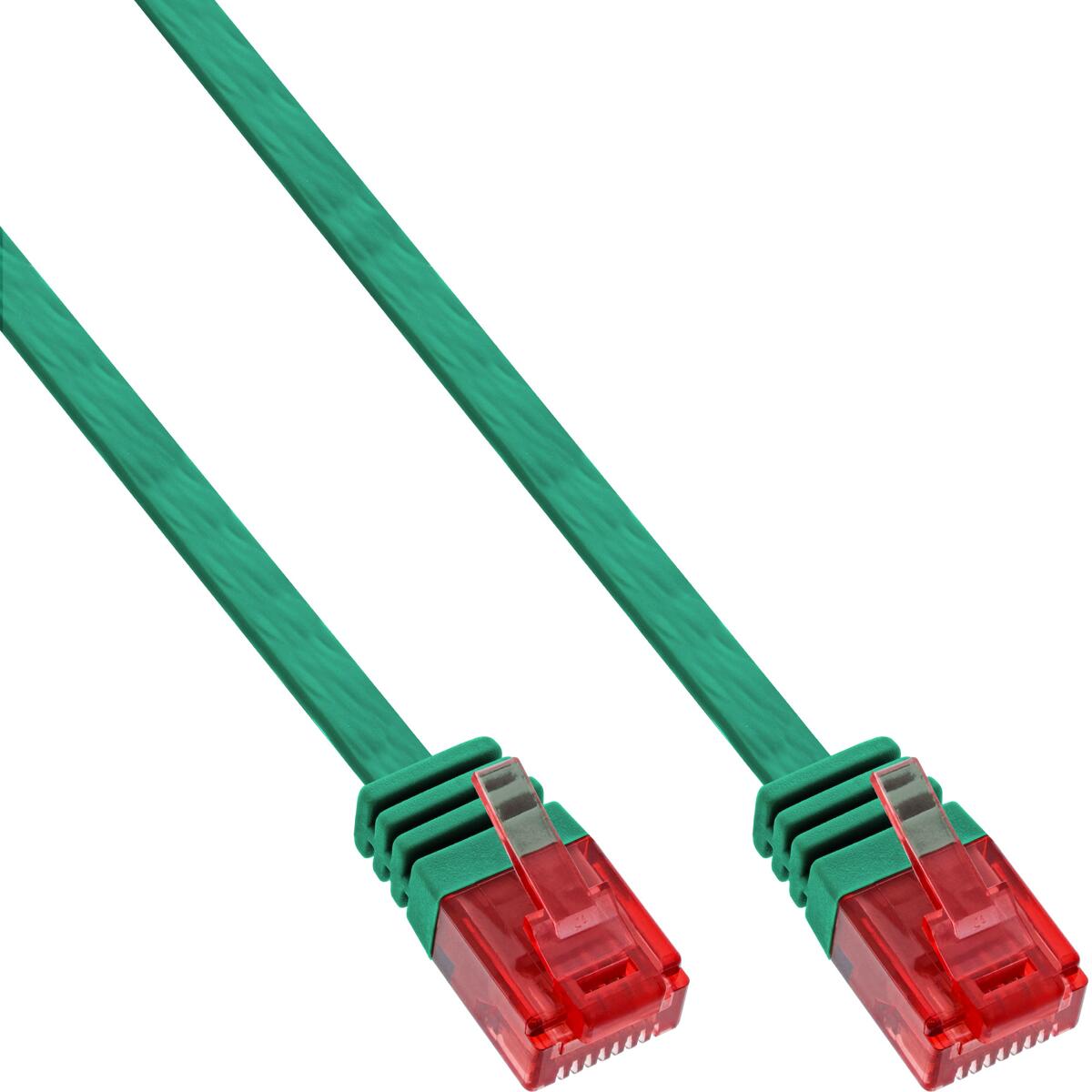 InLine Patchkabel flach, U/UTP, Cat.6, grün, 3m (71603G)