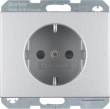Berker 47357003 Steckdose SCHUKO mit erhöhtem Berührungsschutz, K.5, alu, aluminium eloxiert
