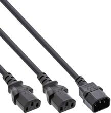 InLine Netz-Y-Kabel, Kaltgeräte, 1x IEC-C14 auf 2x IEC-C13, 5m (16657L)