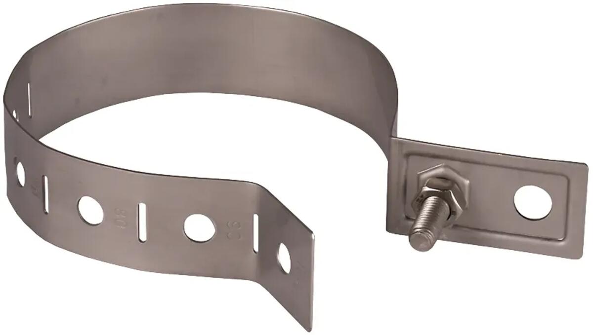 Dehn RRS V 60.100 B10.5 V2A Regenrohrschelle 60-100mm NIRO m. Anschluss-Bohrung D 10,5mm (423019)