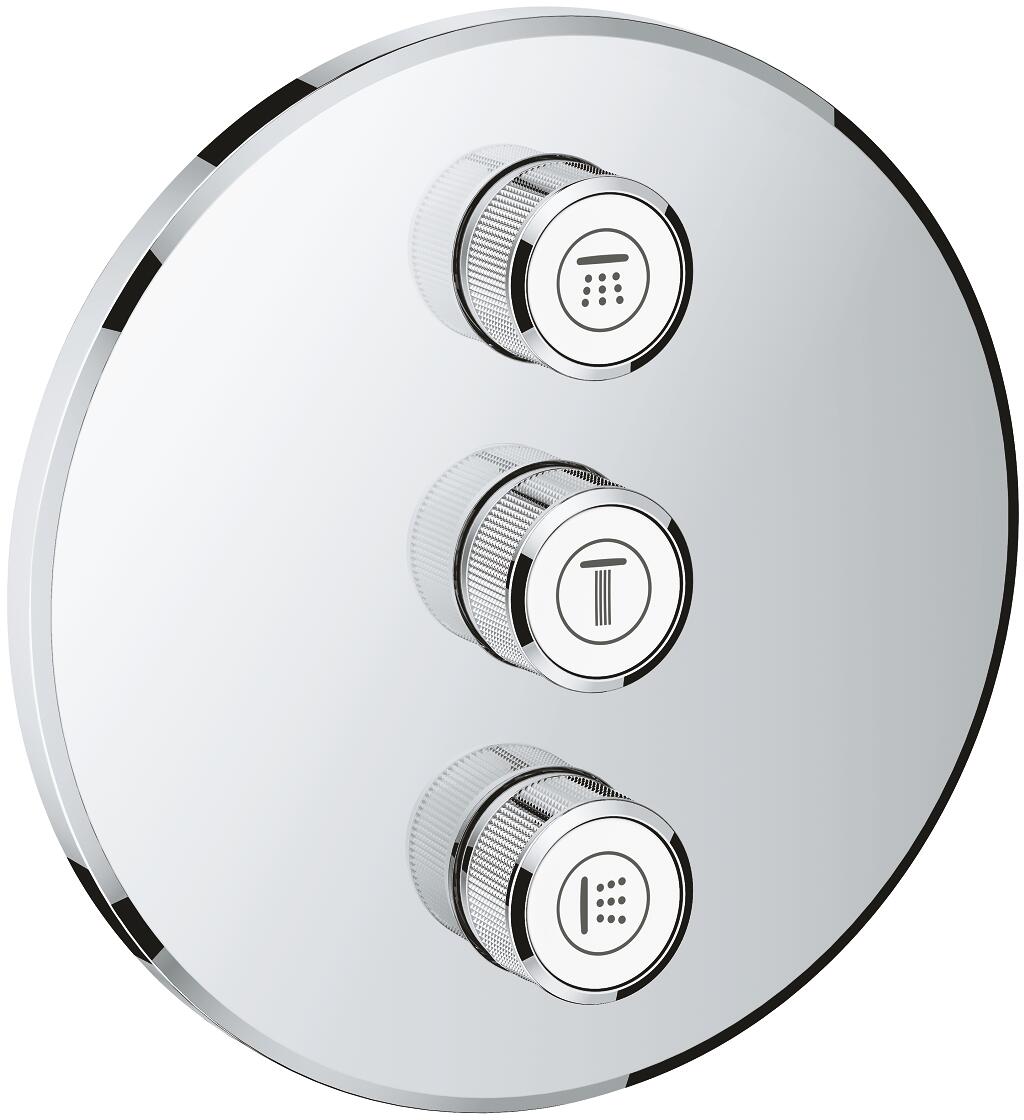 GROHE Grohtherm Smartcontrol 3-fach Unterputzventil, rund, chrom ...