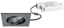 Brumberg TIRREL-S LED-Einbaustrahlerset mit LED-Modul und Konverter Phasenabschnitt dimmbar, 6W, 3000K, quadratisch, schwenkbar