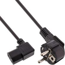 InLine Netzkabel, Schutzkontakt gew. auf Kaltgerätest. C13 rechts abgew., 5m 