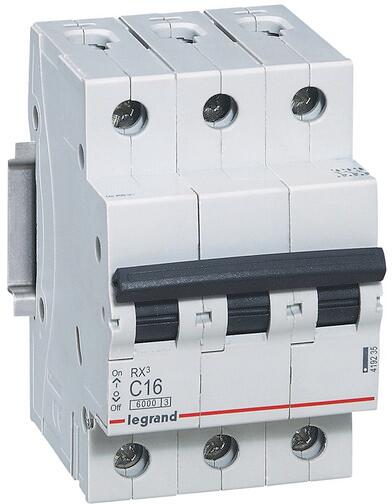Legrand RX3 Leitungsschutzschalter, Charakteristik C, 13A, 3-Polig, 6kA, weiß (419234)