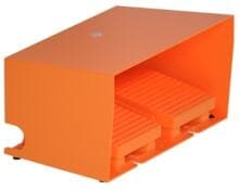 Schneider Electric Fußschalter, Harmony XPE, doppelt, Metall, orange 1-stufig, 2Ö+2S, IP66, mit Schutzhaube (XPER3100D)