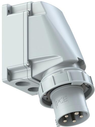 PCE Power Twist CEE-Wandgerätestecker, 63A, 5p, 1h, IP67, rot (535-1)