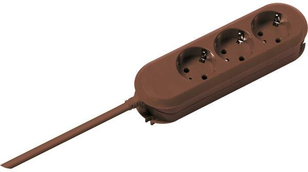 Bachmann 388.471 Steckdosenleiste, 3-fach, braun