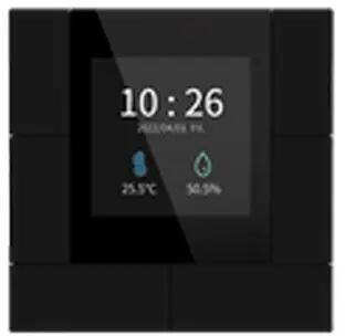 GVS Multifunktionspanel, wahlweise 3 Modis, integrierter Temperatur- und Luftfeuchtigkeitssensor, schwarz (CHPBL-03/00.2.01)