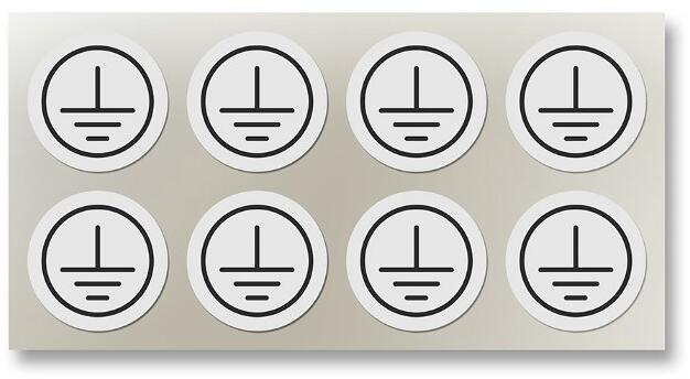 Niedax GSLZ 15 Schutzleiterzeichen, Blatt (Set) = 8 Etiketten (Punkte)