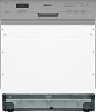 Sharp QW-AT13S47E-DE Teilintegrierter Geschirrspüler, 60 cm breit, 13 Maßgedecke, Startvorwahl, Quick 30", AquaStop, silber