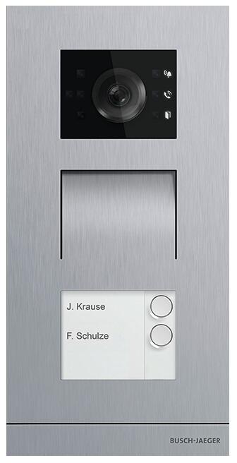 Busch-Jäger A21381P2-S-03 Außenstation Video, 2-Fach, Edelstahl (2TMA200010X0004)