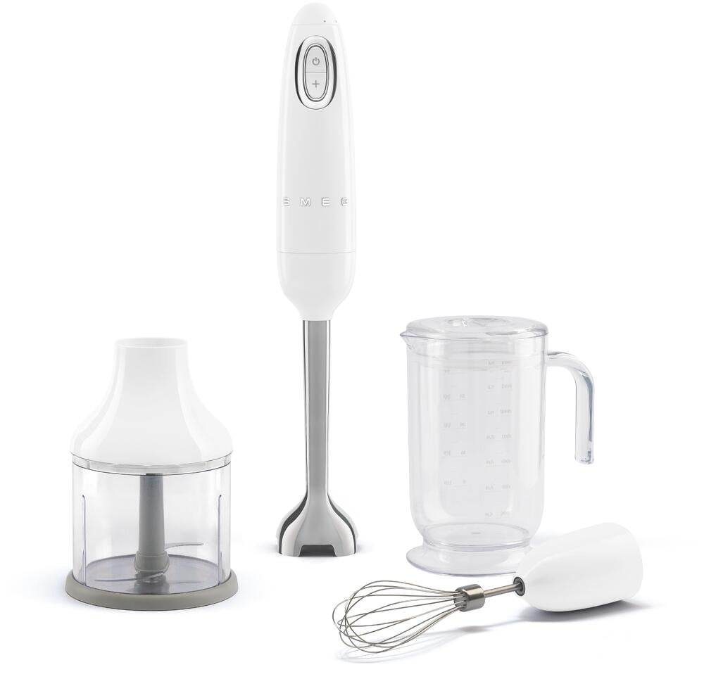 Smeg HBF03WHEU 50"s Style Stabmixerset, 700W, bis zu Geschwindigkeit: 8150 U/min, weiß