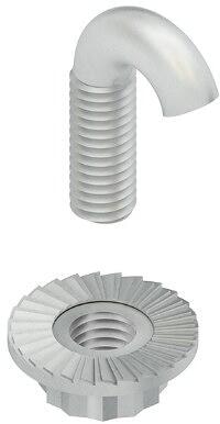 Niedax GRSM 6 F Hakenschraube, Gewinde M6, mit verzahnter Flanschmutter, Ø 17 mm, Stahl, feuerverzinkt