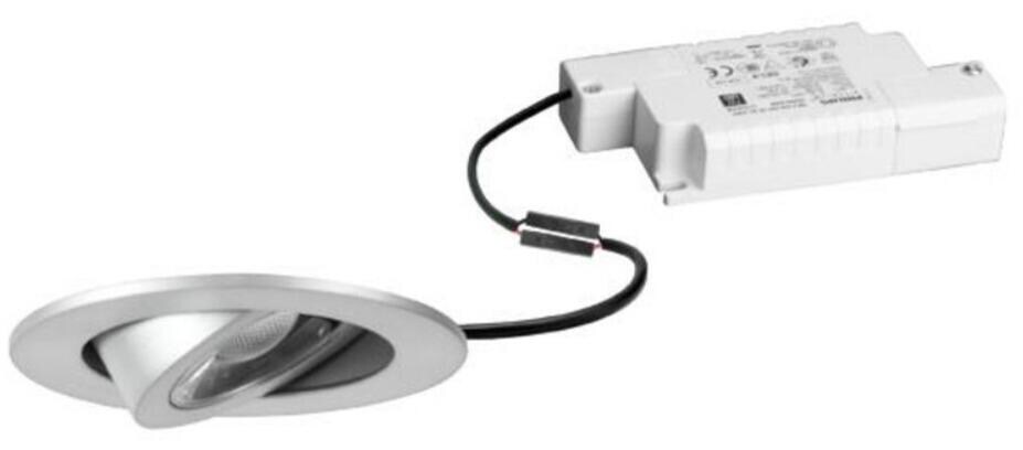 Brumberg DISC LED-Einbaustrahlerset mit LED-Modul Linsenoptik und Konverter Phasenabschnitt dimmbar, 6W, 3000K, rund, schwenkbar, Aluminium, aluminium