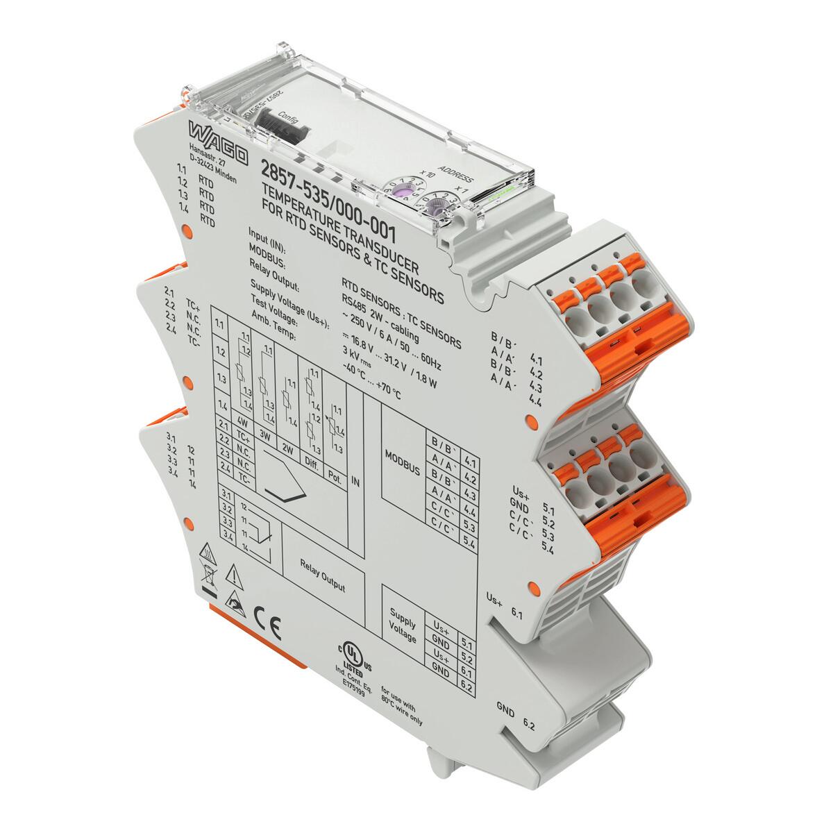 Wago 2857-535/000-001 Temperaturmessumformer, 24VDC, -200 - 850 °C