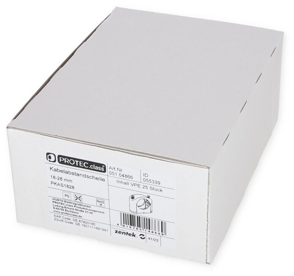 Protec.class PKAS1828 Kabelabstandschellen 18-28 mm (05104866), 25 Stck.