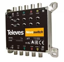 Televes MS510VGQ NevoSwitch Verstärker, 5 Eingänge, 12dB/15dB (714508)