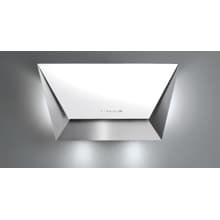 Falmec Prisma Kopffreihaube, 85 cm breit, 800 m³/h, Touchcontrol, Metallfettfilter, LED-Beleuchtung, 4 Leistungsstufen, gehärtetes Glas, Weiß (100330)