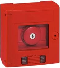 Legrand Sicherheitskasten IP44-IK07, mit Pilz-Schlüsseltaster, LED-Leuchtmelder, 1Ö/1S, rot (038009)