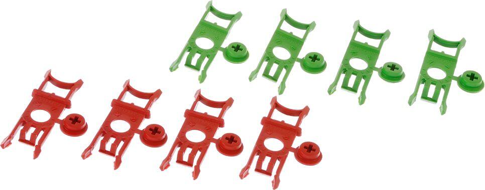 Bosch Siemens 12044445 Halter, Beipack- Befestigung Designlisene Neff, 4x rot und 4x grün