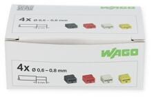 Wago 243-304 Micro-Verbindungsdosenklemmen, 4-Leiter-Klemme, 0,6-0,8 mm, gelb, 100 Stck.