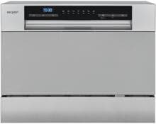 Exquisit GSP206-030D Tischgeschirrspüler, 55 cm breit, 6 Maßgedecke, 7 Programme, Startzeitvorwahl, Besteckkorb, silber