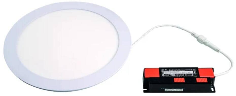 Rutec TALAN M LED-Einbaustrahler, Rund-Panel, Multilumen, Multicolour, DA210mm, starr, 9/14/18W, 2700/3000/4000K, CRI80, IP44, inkl. Konverter, weiß (