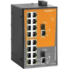 Weidmüller IE-SW-EL18-16TX-2GC Netzwerk-Switch, unmanaged, Fast/Gigabit Ethernet, 16x RJ45 10/100BaseT(X), 2x combo-ports (10/100/1000BaseT(X) or 1000BaseSFP)(2682160000)