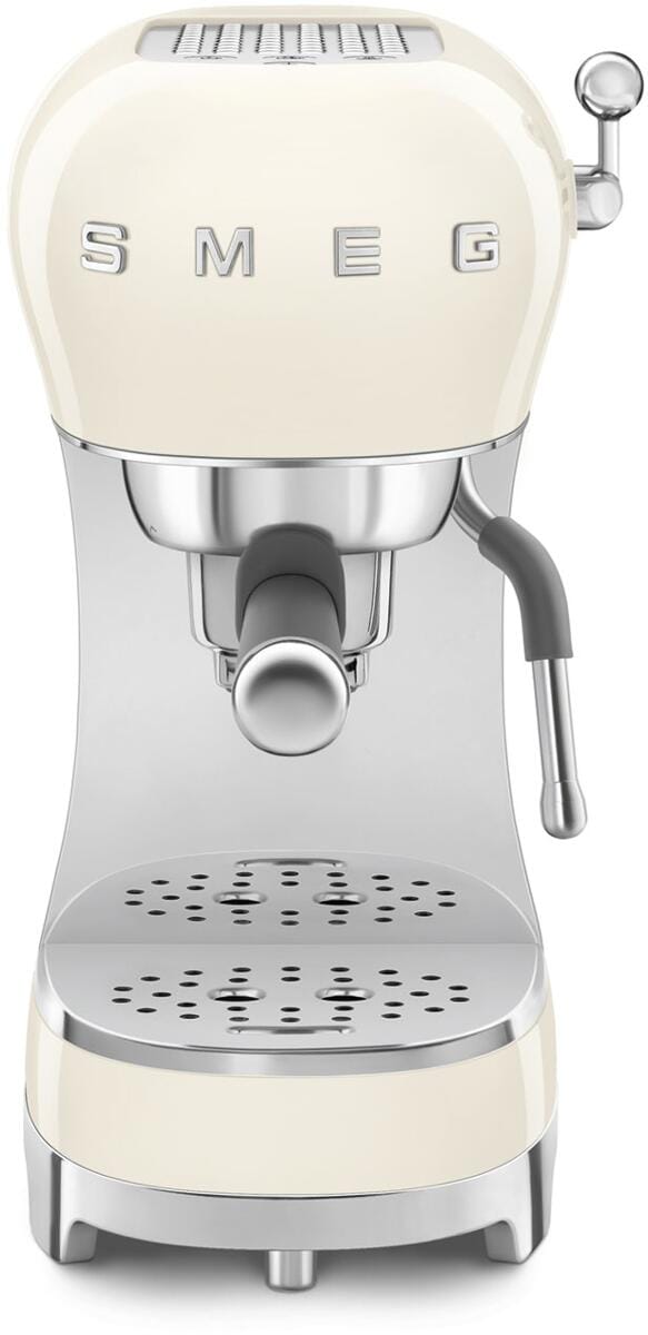 Smeg ECF02CREU 50"s Style Espresso-Kaffeemaschine, Siebträger, 15 bar, Thermoblock-Heizsystem, Cappuccino-Dampffunktion, 1,1 l Wassertank, 1.350 W, cr