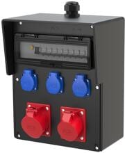 PCE Wandverteiler Baureihe Salzburg BV, 32/5, 16/5, 3xSSD, M32oBVu, H Ea, IP54, Vollgummi, schwarz (92272001)