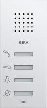 Gira 125027 Wohnungsstation AP, Türkommunikations-Systeme, Reinweiß seidenmatt