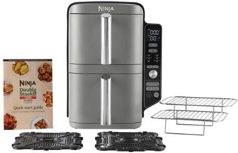 Ninja SL400 Heißluftfriteuse Douvle Stack XL, 2470 W, 2 Ebenen, 6 ...