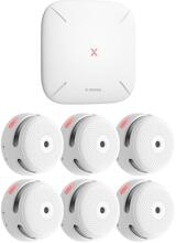 X-Sense FS61 Rauchmelder-Set inkl. XS01-M Vernetzter intelligenter Rauchmelder und 6 Rauchmelder mit SBS50 Basisstation
