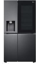 LG GSXV90MCDE Side-by-Side Kombination, 91cm breit, 635 L, NoFrost, Eis-, Crushed Ice- und Wasserspender, Craft Ice, Festwasseranschluss, Edelstahl schwarz matt