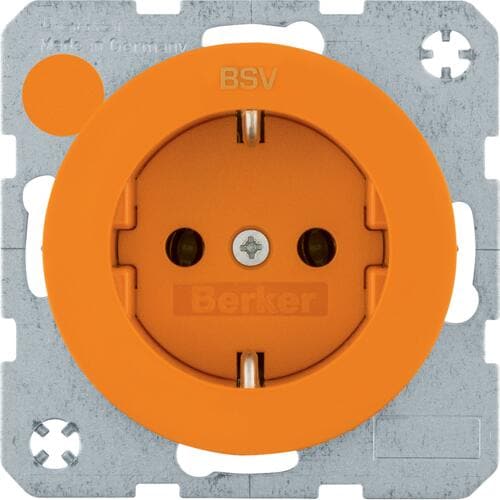 Berker 47432017 Steckdose SCHUKO, Aufdruck BSV, R.x, orange glänzend