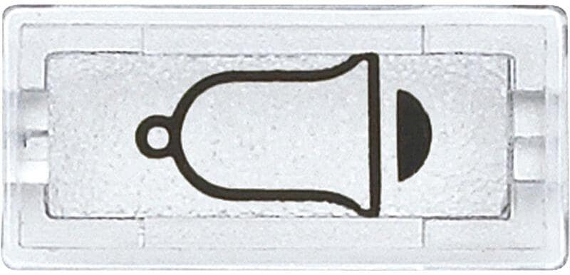 Merten 395669 Symbole, Schlagfest, rechteckig, Klingel, glasklar