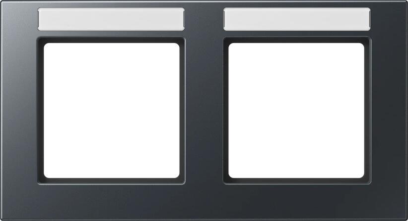 Jung A55820BFNAANM Rahmen 2fach, mit Schriftfeld, A 550, Thermoplast lackiert, waagerechte Montage, anthrazit matt