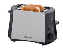 Cloer 3410 Toaster, 2 Scheiben, 825W, Brötchenaufsatz, schwarz-edelstahl