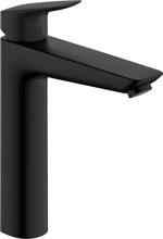 hansgrohe Logis Einhebel-Waschtischarmatur 190 mit Zugstangen-Ablaufgarnitur, Messing, 5 l/min, Mattschwarz (71090670)
