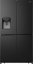 Hisense RQ760N4SBFE Stand Side-by-Side Kombination Cross Door, 91,4 cm breit, 584 L, NoFrost, Eis-/Wasserspender, schwarz