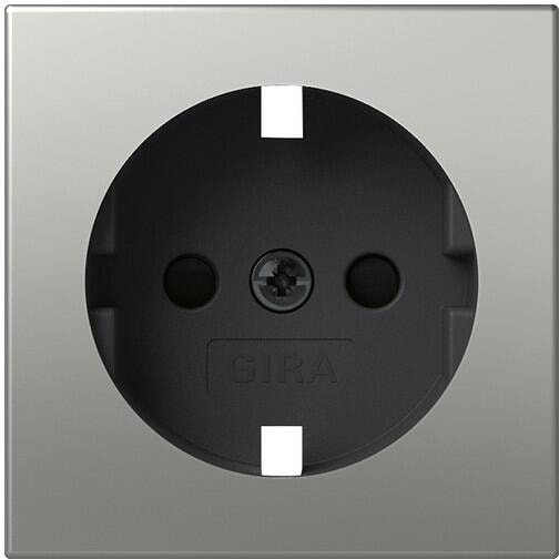 Gira 4921600 Abdeckung für SCHUKO-Steckdose 16 A 250 V~ mit Shutter System 55 Edelstahl