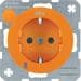 Berker 41102007 Steckdose SCHUKO mit Kontroll-LED und erhöhtem Berührungsschutz, R.1/R.3, orange glänzend