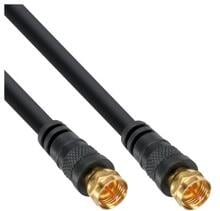 InLine SAT-Anschlusskabel, 2x geschirmt, 2x F-Stecker, >85dB, schwarz